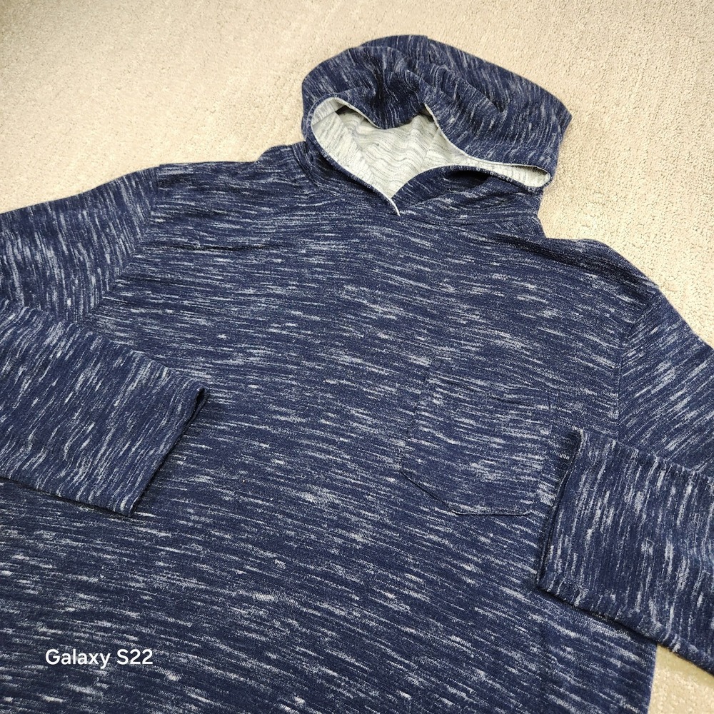 Swiss Cross Hoodie Men‎ Large Heather Blue Hiking Lightweight Sweatshirt Outdoor